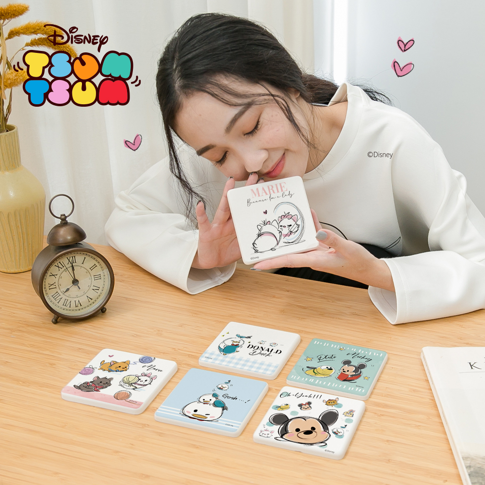 迪士尼 Tsum Tsum 珪藻土杯墊2入組 | 防滑墊 吸水杯墊【收納王妃】