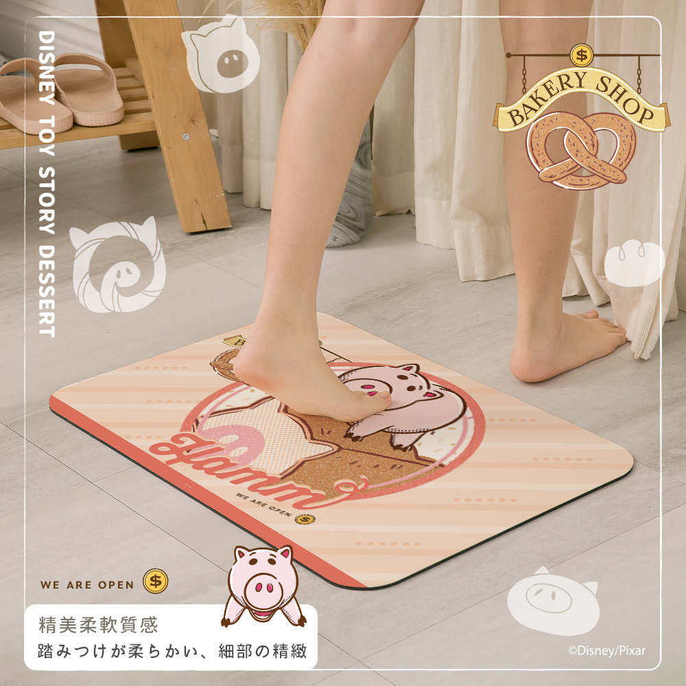 迪士尼 玩具總動員烘焙系列-軟式珪藻土地墊60x40 |  硅藻土 腳踏墊  【收納王妃】 商品細節 3