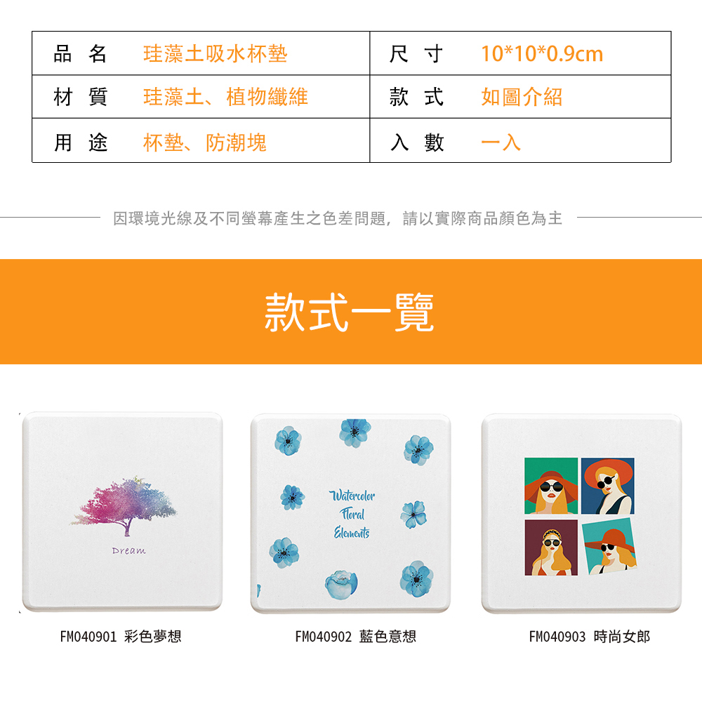原創彩繪系列-珪藻土杯墊1入【收納王妃】 商品細節 7