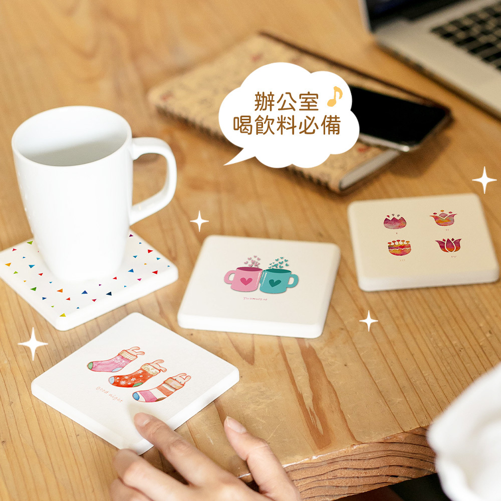 原創彩繪系列-珪藻土杯墊1入【收納王妃】 商品細節 3