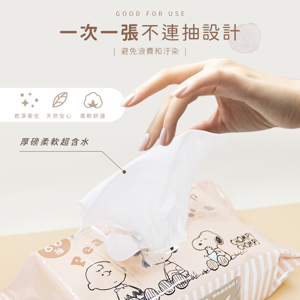 史努比 柔軟純水濕紙巾80抽 | 台灣製造【收納王妃】 商品細節 4