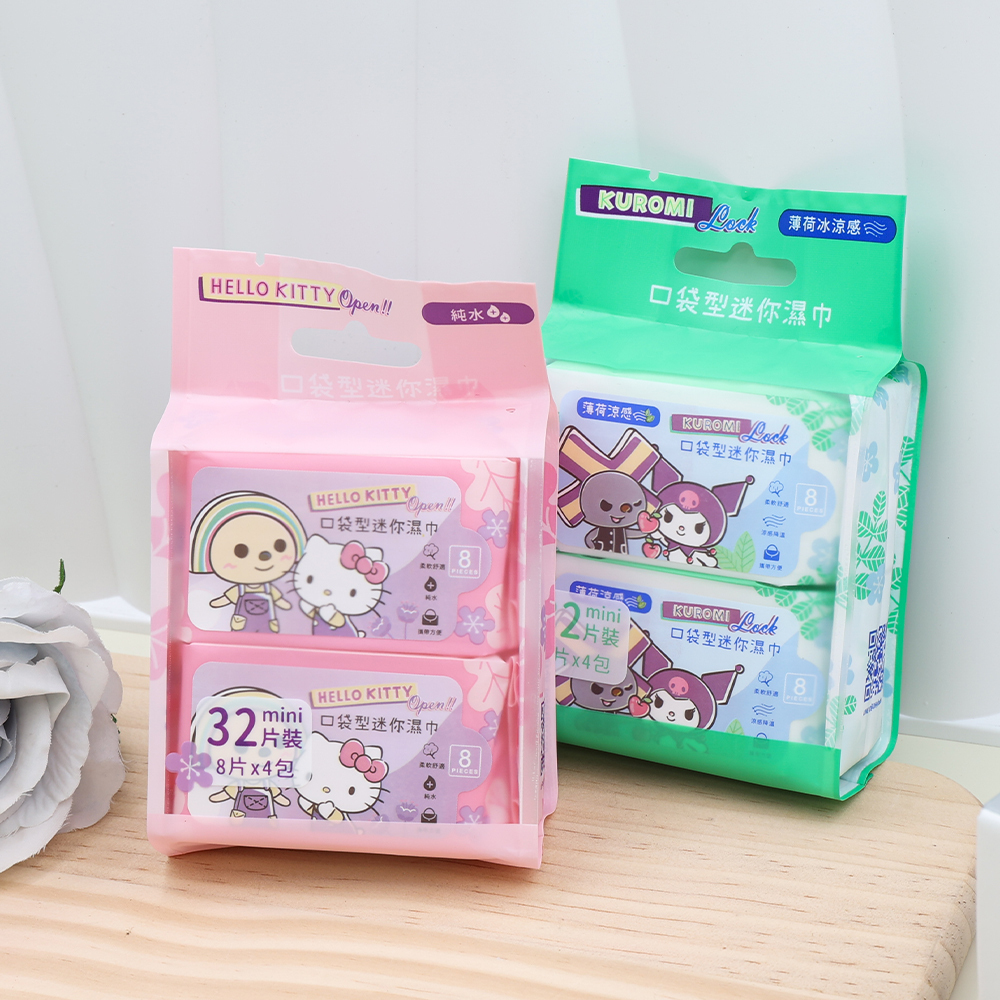 三麗鷗xOPEN將 聯名純水迷你濕紙巾 | 8抽x4包 【收納王妃】 商品細節 2