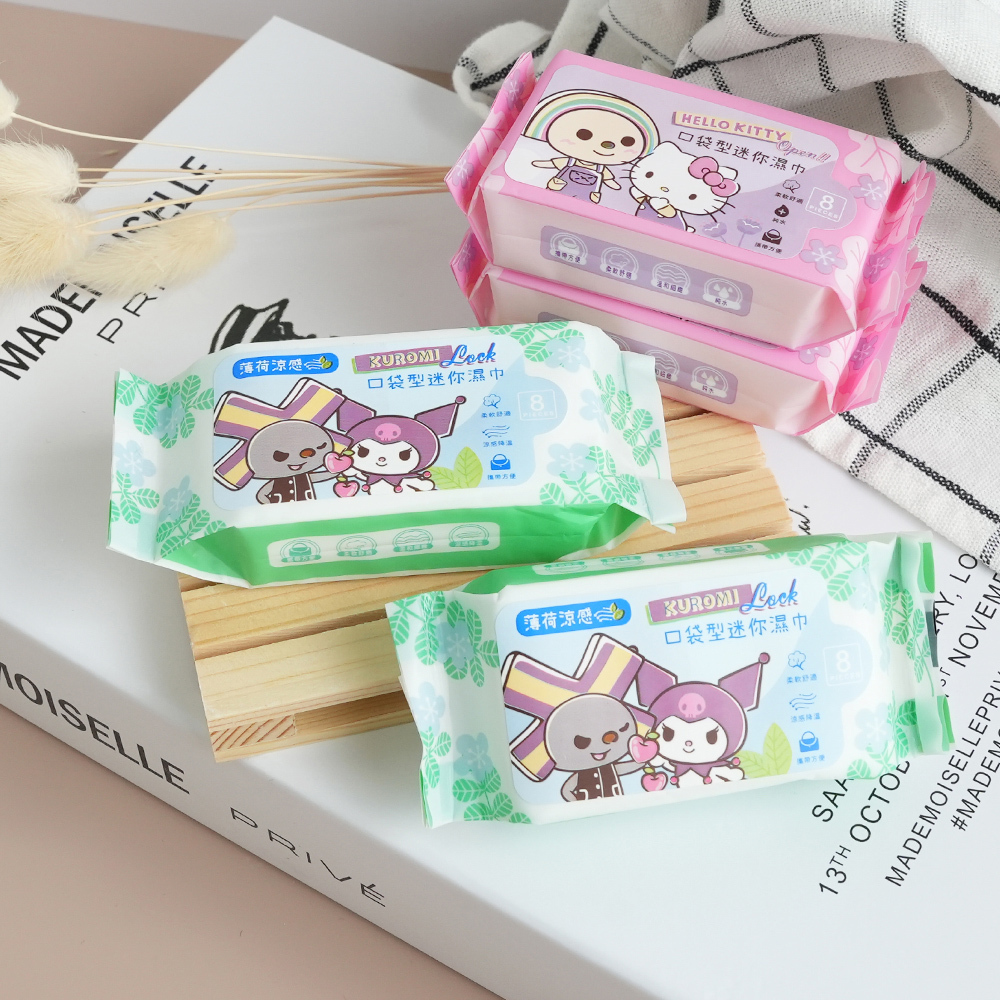 三麗鷗xOPEN將 聯名純水迷你濕紙巾 | 8抽x4包 【收納王妃】 商品細節 4