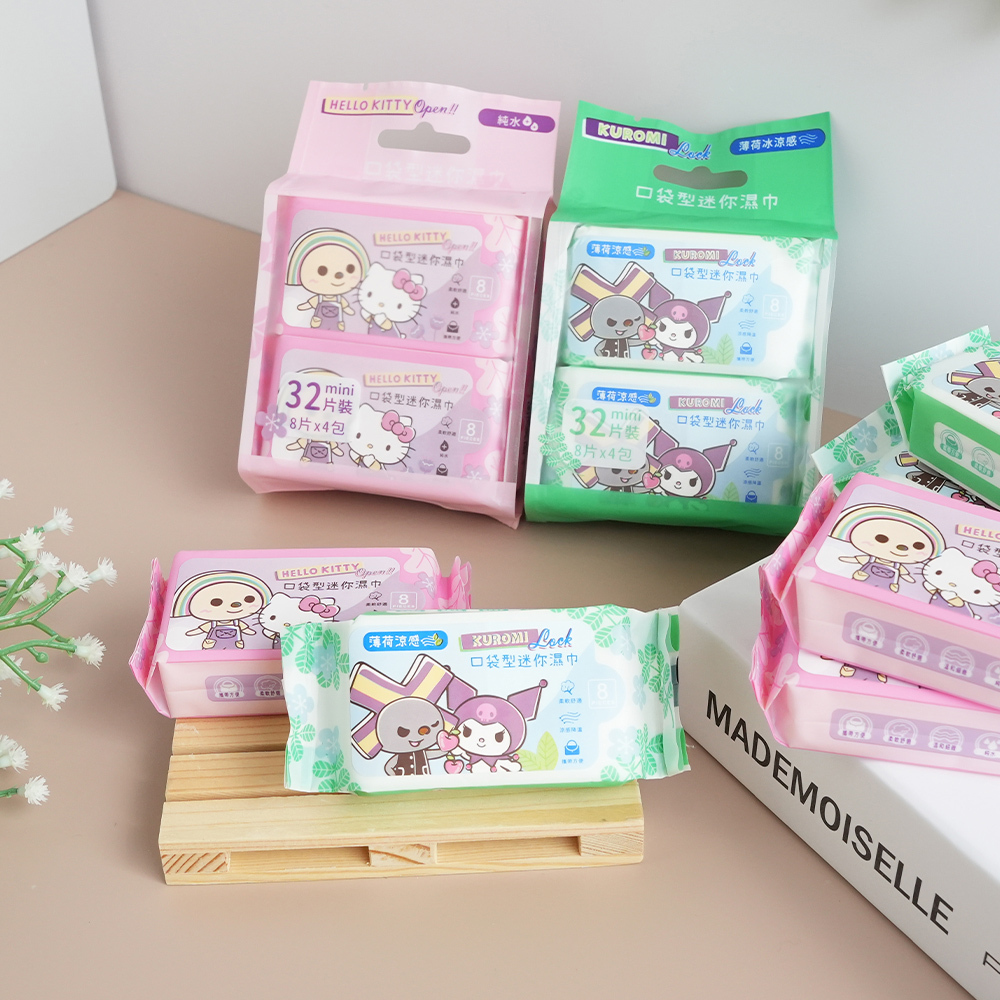 三麗鷗xOPEN將 聯名純水迷你濕紙巾 | 8抽x4包 【收納王妃】 商品細節 3