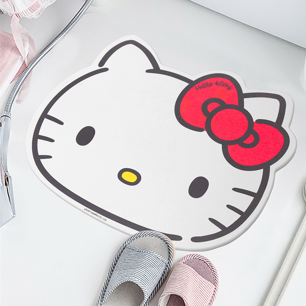 三麗鷗 HELLO KITTY -大頭造型珪藻土地墊 |  硅藻土 腳踏墊  【收納王妃】