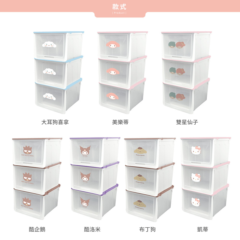 三麗鷗 大頭系列-滑蓋收納鞋盒3入組 | 鞋櫃 收納盒【收納王妃】 商品細節 10