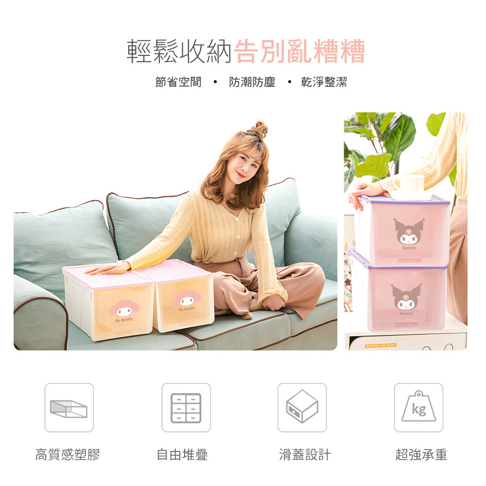 三麗鷗 大頭系列-滑蓋收納鞋盒3入組 | 鞋櫃 收納盒【收納王妃】 商品細節 4