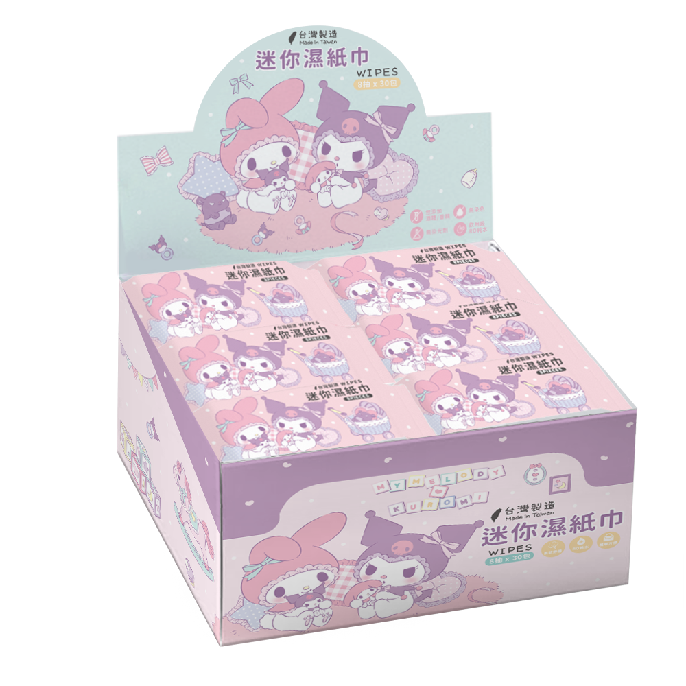 三麗鷗 酷洛米 美樂蒂 | 純水迷你濕紙巾 | 8抽x30包 扮家家酒款 【收納王妃】 商品細節 8