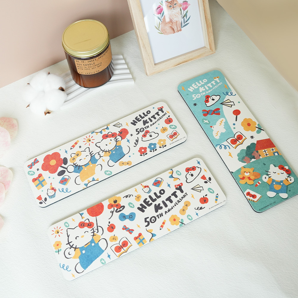 三麗鷗 HELLO KITTY 50周年-軟式珪藻土洗漱墊24X8 |牙刷架 防滑墊 瀝水墊【收納王妃】