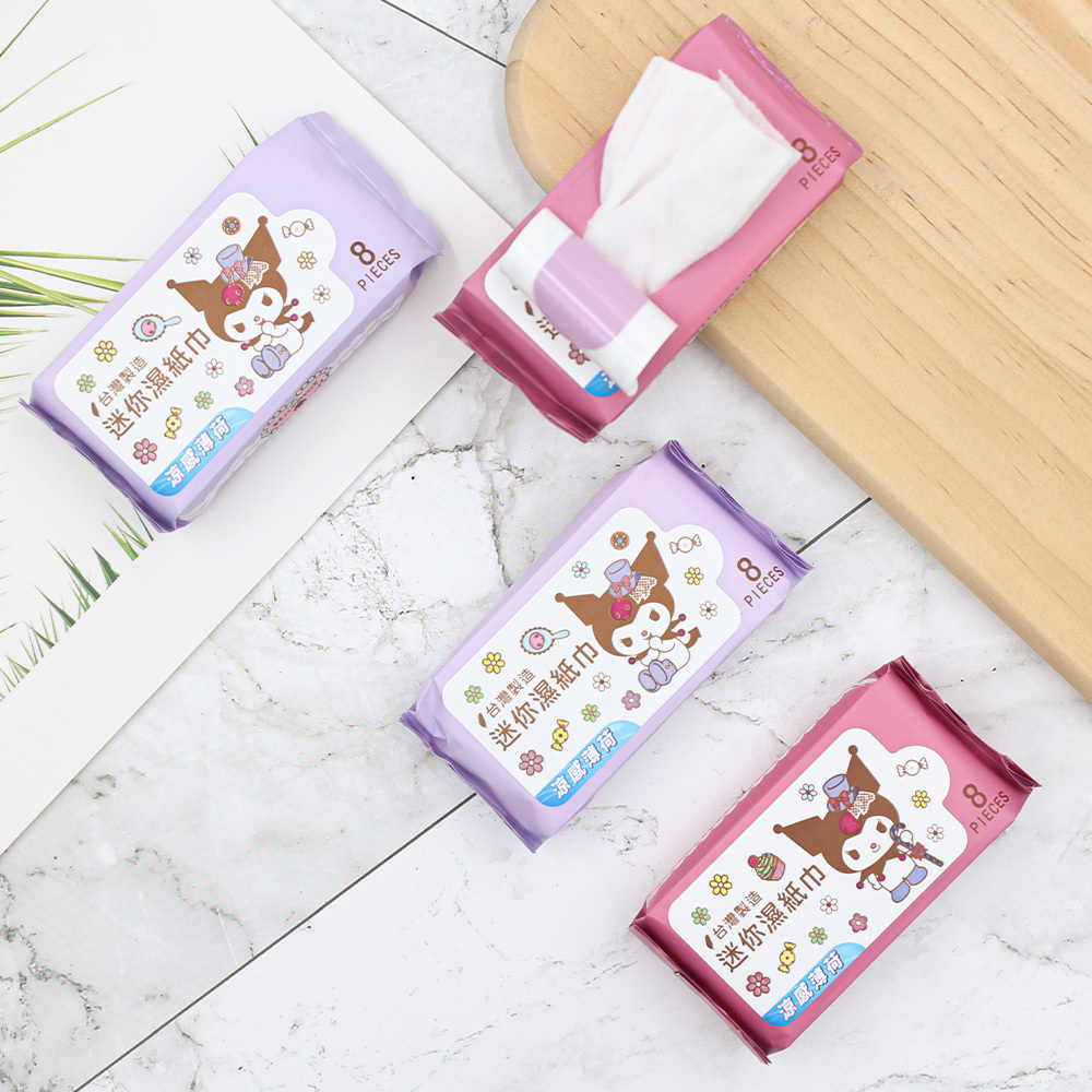 三麗鷗 高禮帽酷洛米-純水迷你濕紙巾 | 8抽x4包 【收納王妃】 商品細節 4