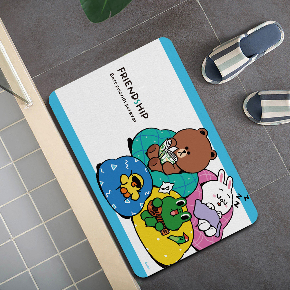 LINE FRIENDS 日常風-珪藻土地墊60x39 | 硅藻土 腳踏墊【收納王妃】