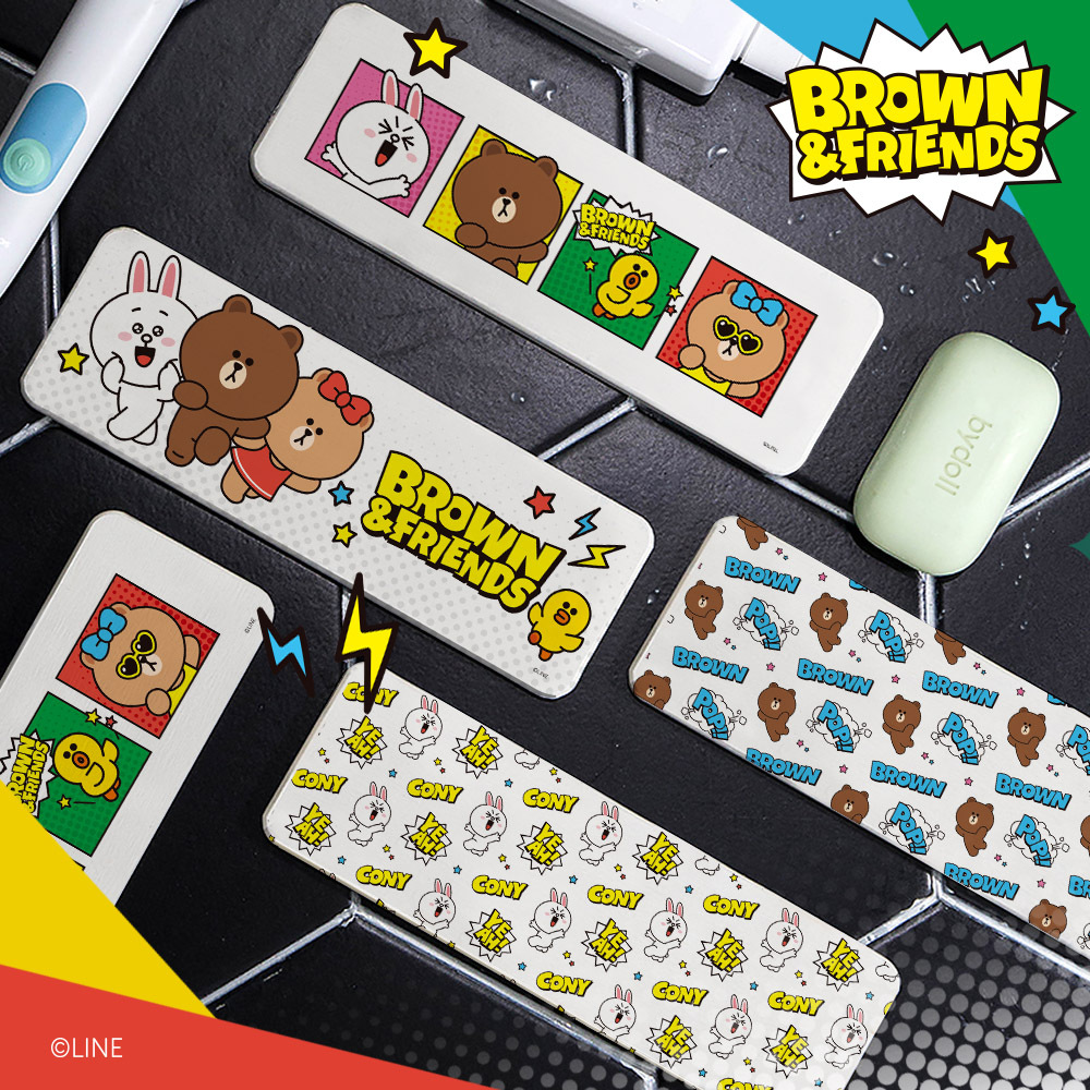 LINE FRIENDS 漫畫風-珪藻土洗漱墊24X8 |牙刷架 防滑墊 瀝水墊 熊大【收納王妃】