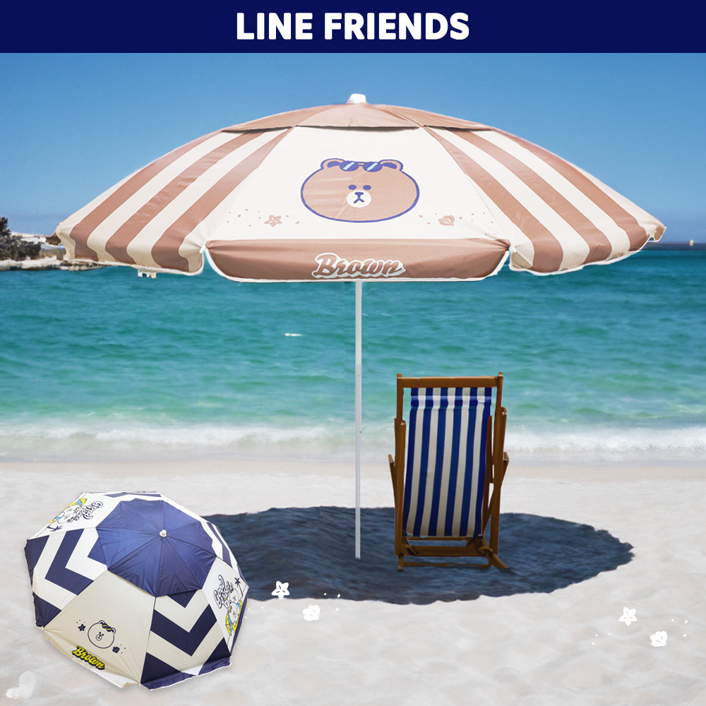 LINE FRIENDS 熊大定向海灘傘34吋 | 沙灘傘 遮陽傘【收納王妃】