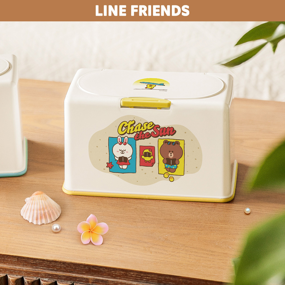 LINE FRIENDS 夏日系列-上升彈簧收納盒 | 口罩收納盒 置物盒【收納王妃】